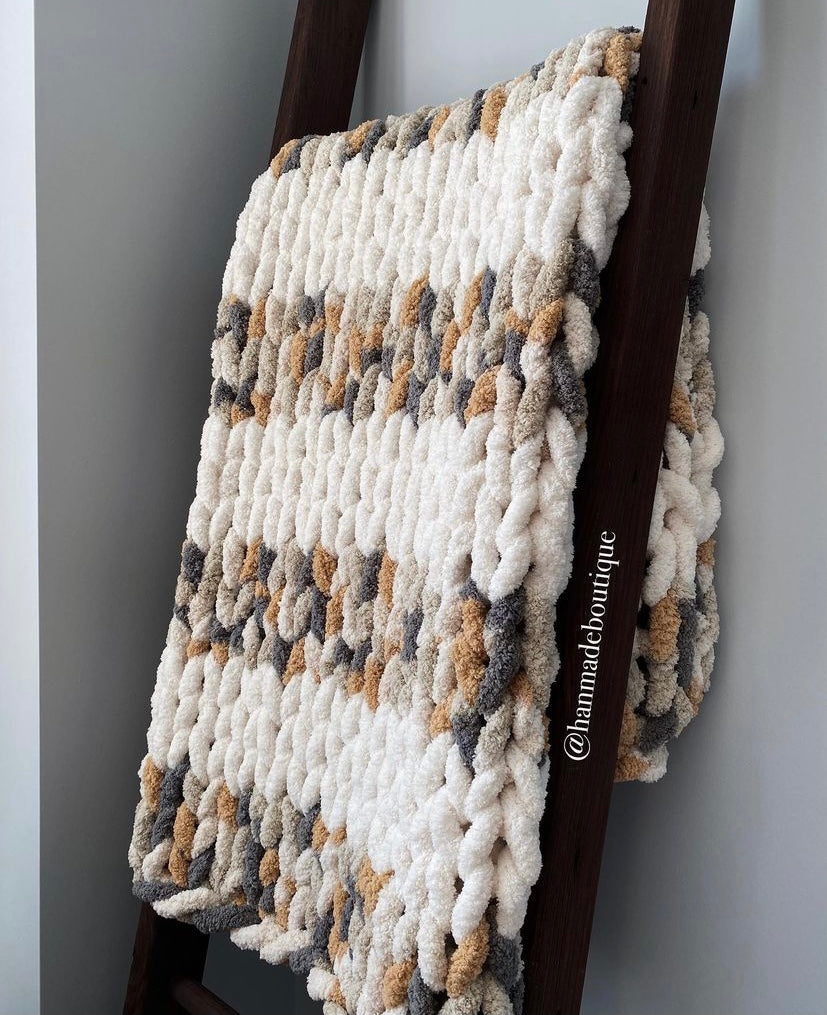 Rustic Pumpkin Mix Chunky Blanket