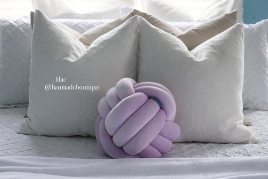 Lilac Velvet Knot Pillow