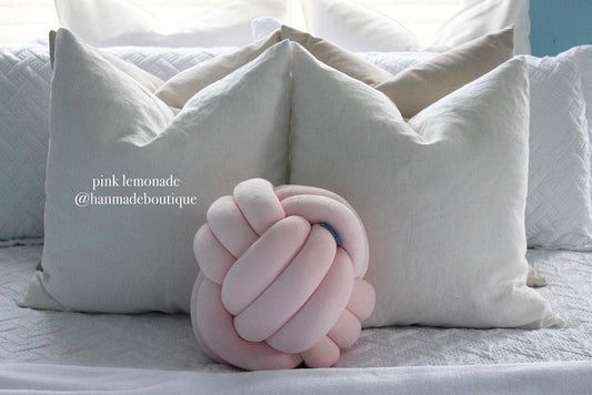 Pink Lemonade Velvet Knot Pillow