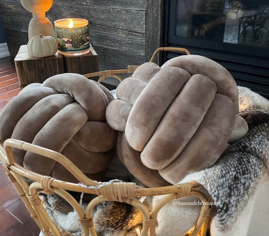 NEW Hot Cocoa Velvet Knot Pillow