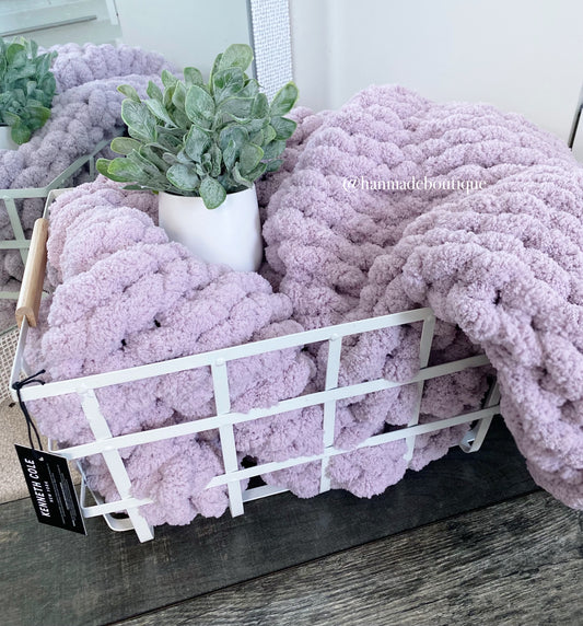 Lilac Chunky Blanket