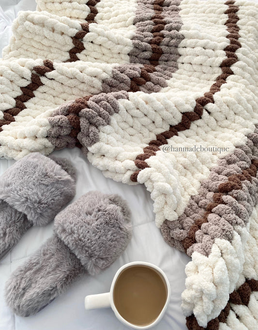 Coffee Mix Chunky Blanket