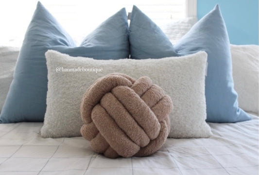 Latte Sherpa Knot Pillow