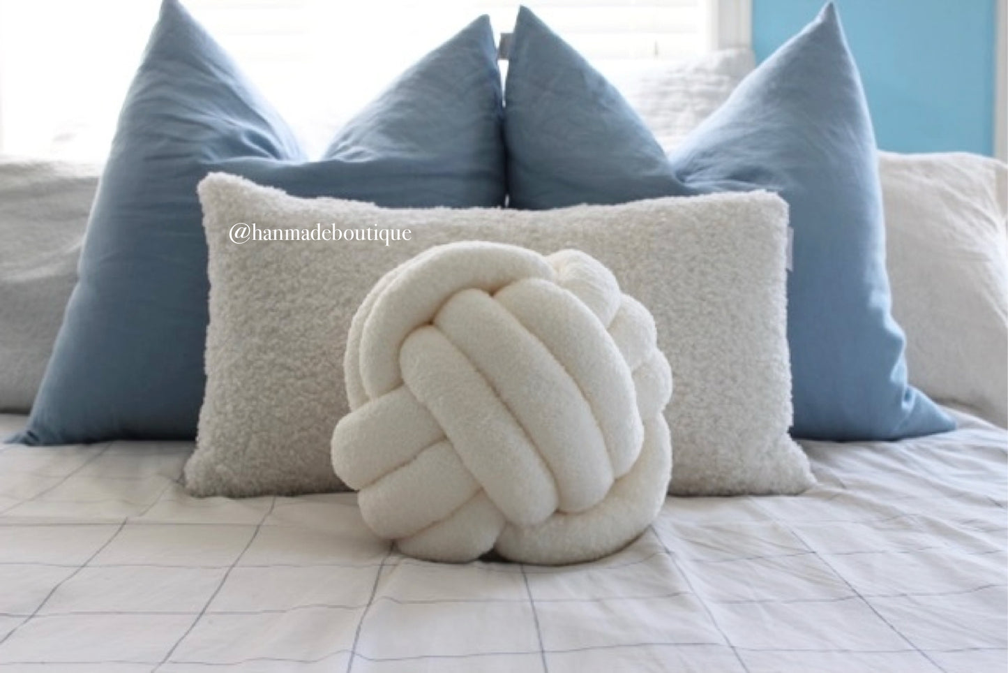 Sugar Cookie Sherpa Knot Pillow