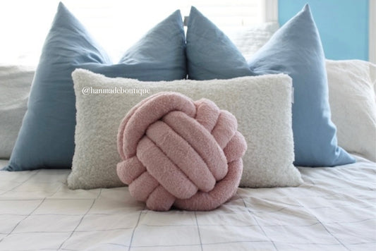 Rose Quartz Sherpa Knot Pillow